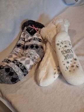 Fuzzy Cozy Slipper Socks - Cuddl Duds, Muk Luks
